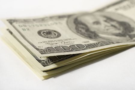 One-hundred dollar bills (macro)