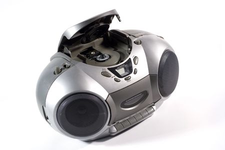 CD and cassette player (on white background)