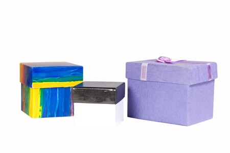 Three gift-boxes (isolated on white)
