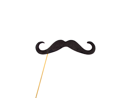 Moustache on a stick (isolated on white)の写真素材