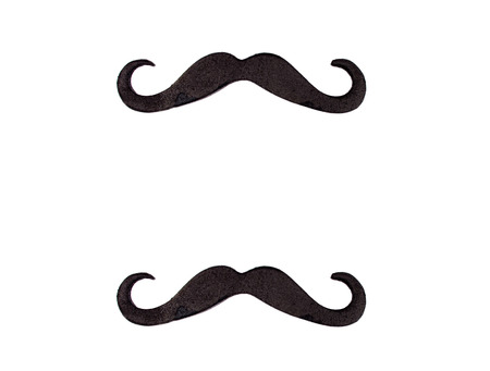 Pair of moustache isolated on white (copy space for your text)の写真素材