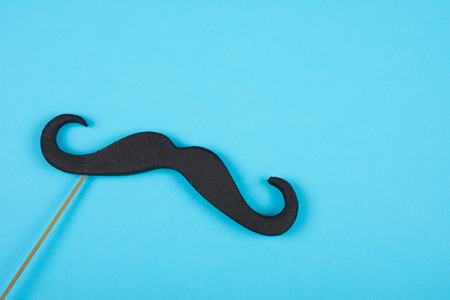 Moustache on a stick (on a blue background)の写真素材