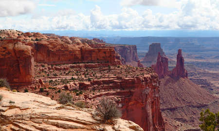 Scenic panorama of view point in Canyonlands National Park, Utah, USAの写真素材