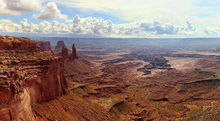 Scenic panorama of view point in Canyonlands National Park, Utah, USAの写真素材