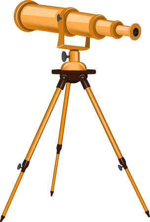Vector illustration of a telescope. Isolated object. Astronomy.のイラスト素材