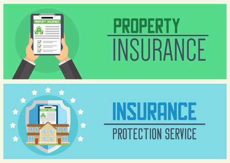 House insurance service vector illustration for web design.