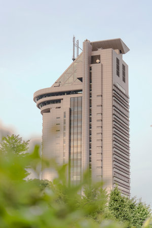 Bunkyo Civic Center Building in Bunkyo district of Tokyo near the forest of Koishikawa Korakuen...