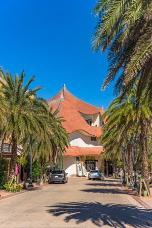 American Village, Japan - September 17, 2018: Shop Mall of the American Village of Chatan City in Okinawa where Seaside Distortion, Oak Fashion and Seaside Island Depot are locatedのeditorial素材