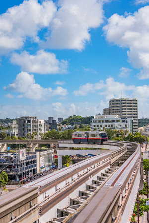 NAHA, JAPAN - September 14, 2018: Naha city monorail in Okinawa islandのeditorial素材