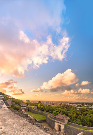 kyukeimon gate of Shuri Castle's in the Shuri neighborhood of Naha, the capital of Okinawa Prefecture, Japan.のeditorial素材