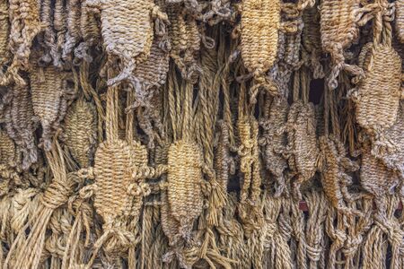 Straw sandals Waraji donated by Togakuji temple worshipers for monks whenever their healing wishes...