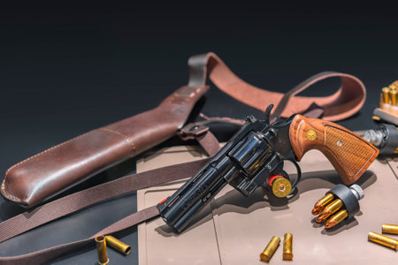 tokyo, japan - november 10 2020: Replica of an american revolver Colt python 357 magnum CTG caliber...