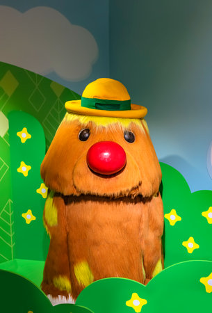 tokyo, japan - july 18 2021: Large puppet costume of the anthropomorphic gopher Gonta, a character of the 80 'NHK educational children's television program Dekirukana meaning will I be able to do it ?.のeditorial素材