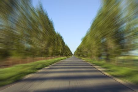 empty road with motion blurの写真素材