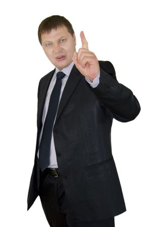 businessman pointing at copyspaceの写真素材