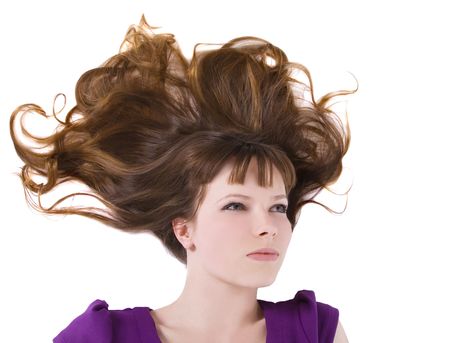 picture of lovely woman with long red hairの写真素材