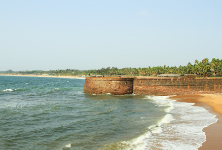 Taj Aguada fort near Sinquerium beach at sunny day Goa, Indiaの写真素材