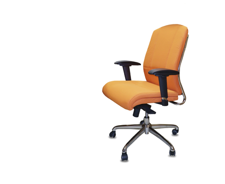 The office chair from orange cloth. Isolatedの写真素材