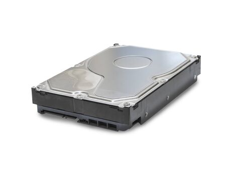 Single HDD hard disc isolated over white backgroundの写真素材