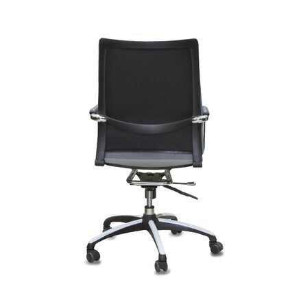 The back view of office chair from grey textile. Isolatedの写真素材