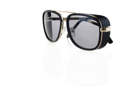 black sunglasses on whiteの写真素材