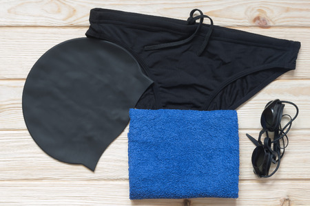 Equipment for swimming in the poolの写真素材