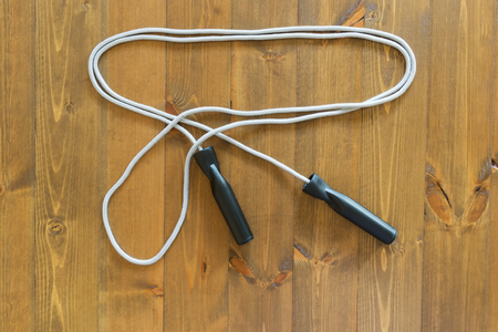 Gray rope on the floorの写真素材