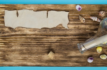 vintage marine background with a place under an inscription on paperの写真素材
