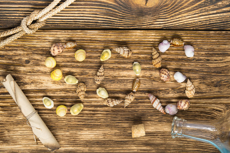 old wooden background with the word sosの写真素材
