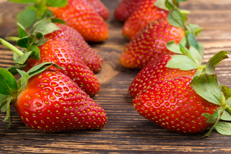 ripe strawberry series expansion on the tableの写真素材