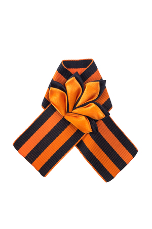 George ribbon beautifully tied in a knot , isolate on white backgroundの写真素材