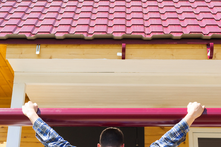 The master tries on the cornice to the roofの写真素材