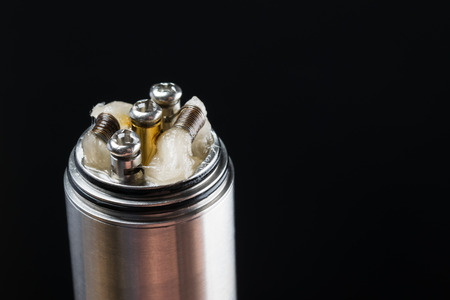 wick, the part of the electronic cigarette, the concept on black backgroundの写真素材