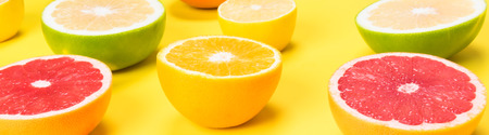 long background, concept from sliced juicy citrus fruits