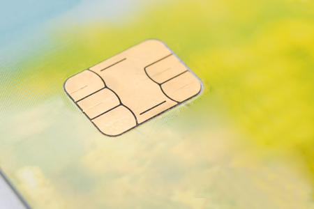 chip credit card close-up, backgroundの写真素材