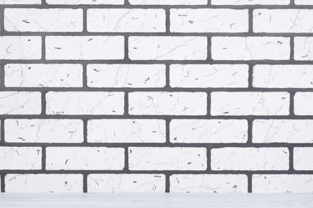 white brick wall backgroundの写真素材