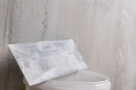 equipment for listening to vinyl records on a brown table, side viewの写真素材