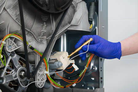 electrical box, contact fault check for troubleshootingの写真素材