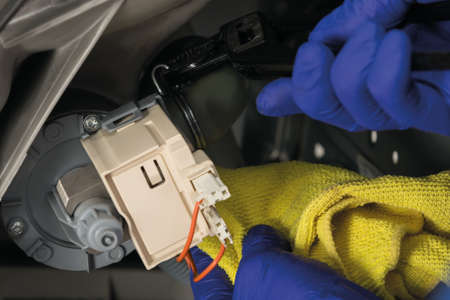 replacement of rubber assemblies in the washing machine at the end of their service lifeの写真素材