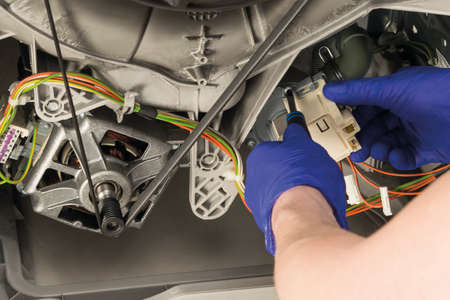 repair and maintenance of equipment with an electric motorの写真素材