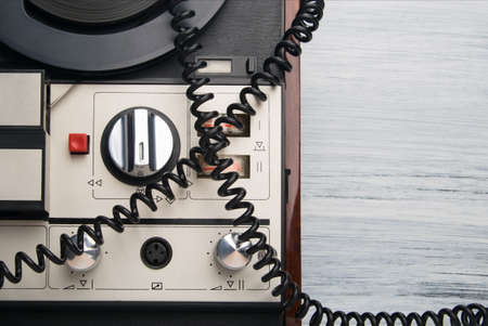old tape recorder for large magnetic cassettesの写真素材