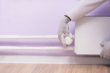 temperature control in living quarters, close-up viewの写真素材