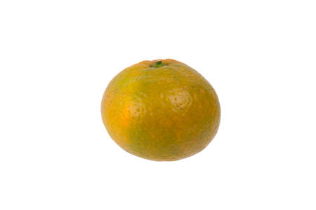 green-orange tangerine, on a white background, close-upの写真素材