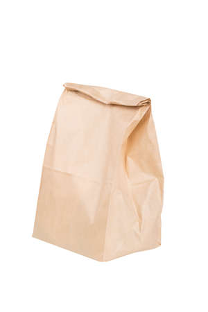 paper bag isolated on white background, side viewの写真素材