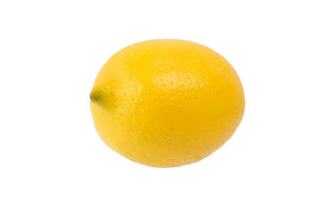 lemon isolated on white background, front view, closeupの写真素材