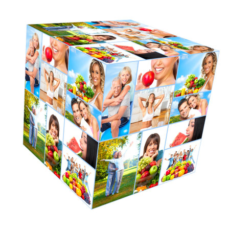 Happy healthy people collage Happy healthy people collage