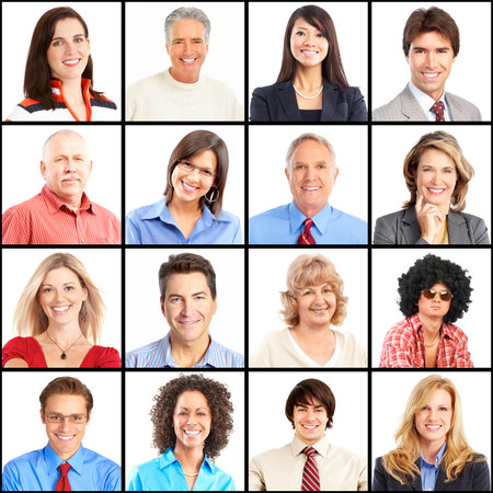 People faces collage. Man and woman portrait isolated. People faces collage. Man and woman portrait isolated.