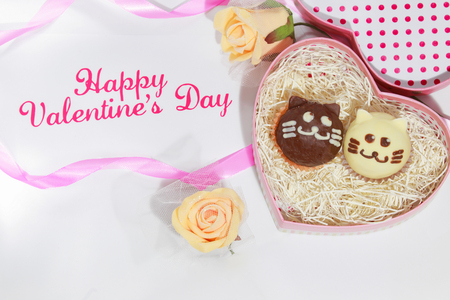 Valentine Chocolate Handmade Catsの写真素材