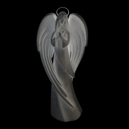 The abstract figure of an angel girl, black background.の写真素材