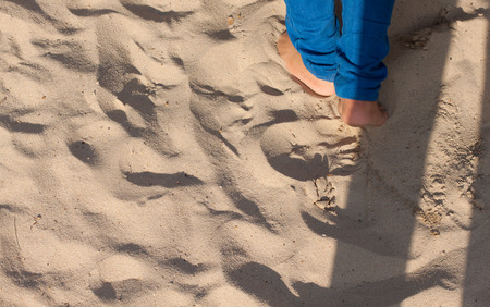 sand and footsの写真素材